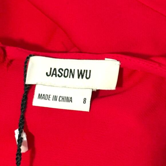 NWT Jason Wu Tie Neck Red Dress - As Seen on The View - Size 8 Midi Length - Picture 3 of 16